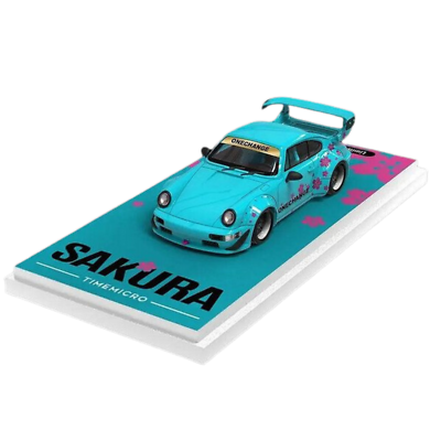 TIME MICRO PORSCHE 964 SAKURA BLUE 1/64 DIECAST CAR MODEL (Box Not