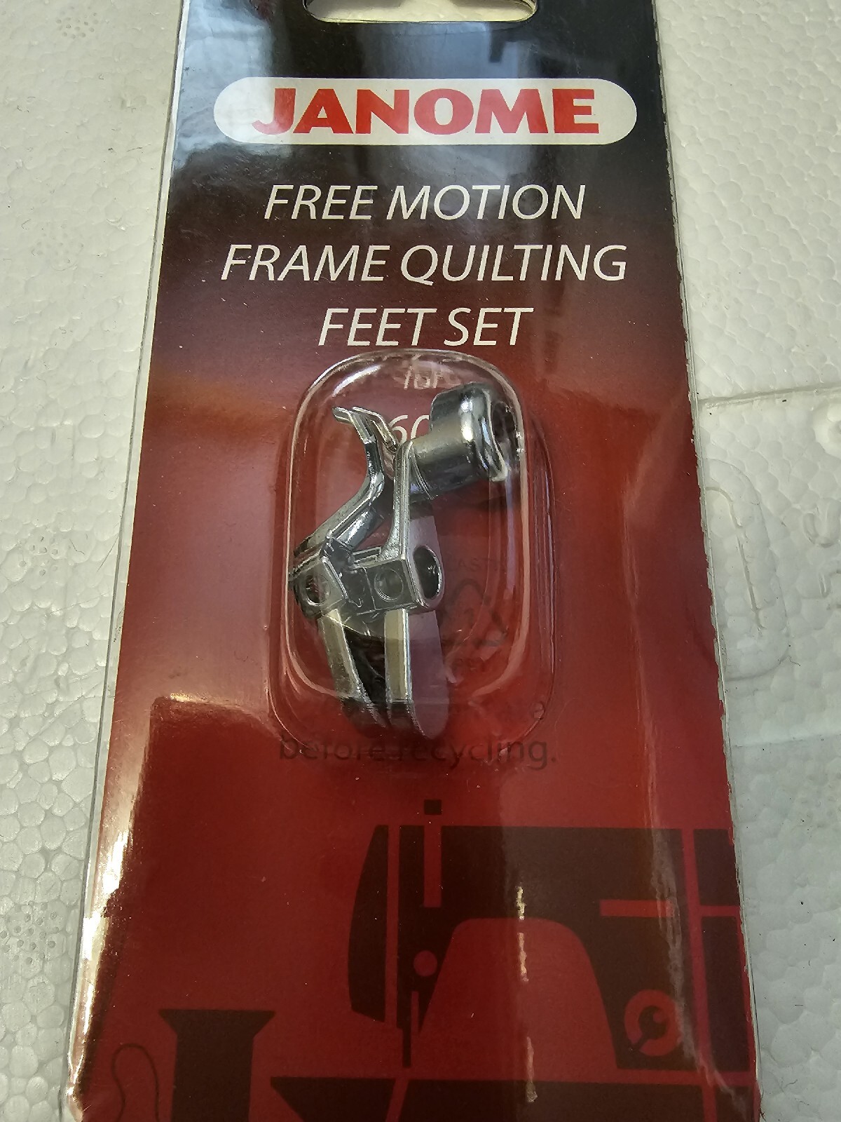 Janome 1600P convertible free motion quilting foot eBay