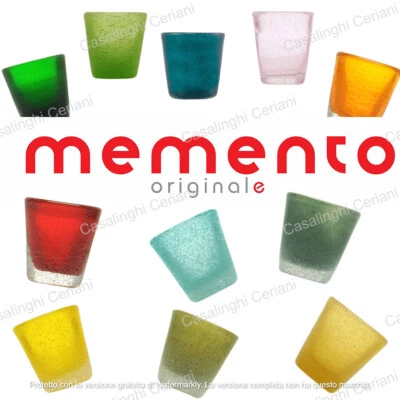 Memento Glass - Bicchiere in Vetro Shot Drink liquore vari colori Nuovo Formato