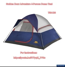 Golden Bear Adventure 4-Person Dome Tent 9X7 Navy/Grey #730-BG