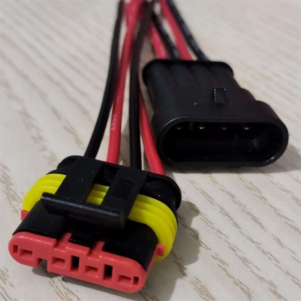 2 Set 18AWG Waterproof 4 Way 4 Pin Plug Electrical Wire Connectors for Car, Boat