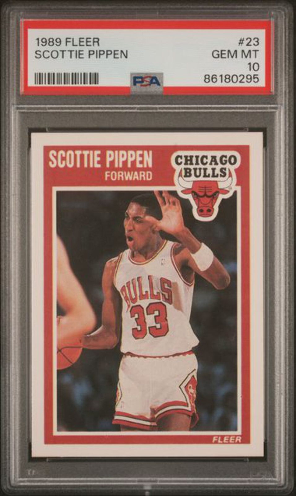 Graded 1989 Fleer Scottie Pippen #23 2nd Year Basketball Card PSA 10 Gem Mint