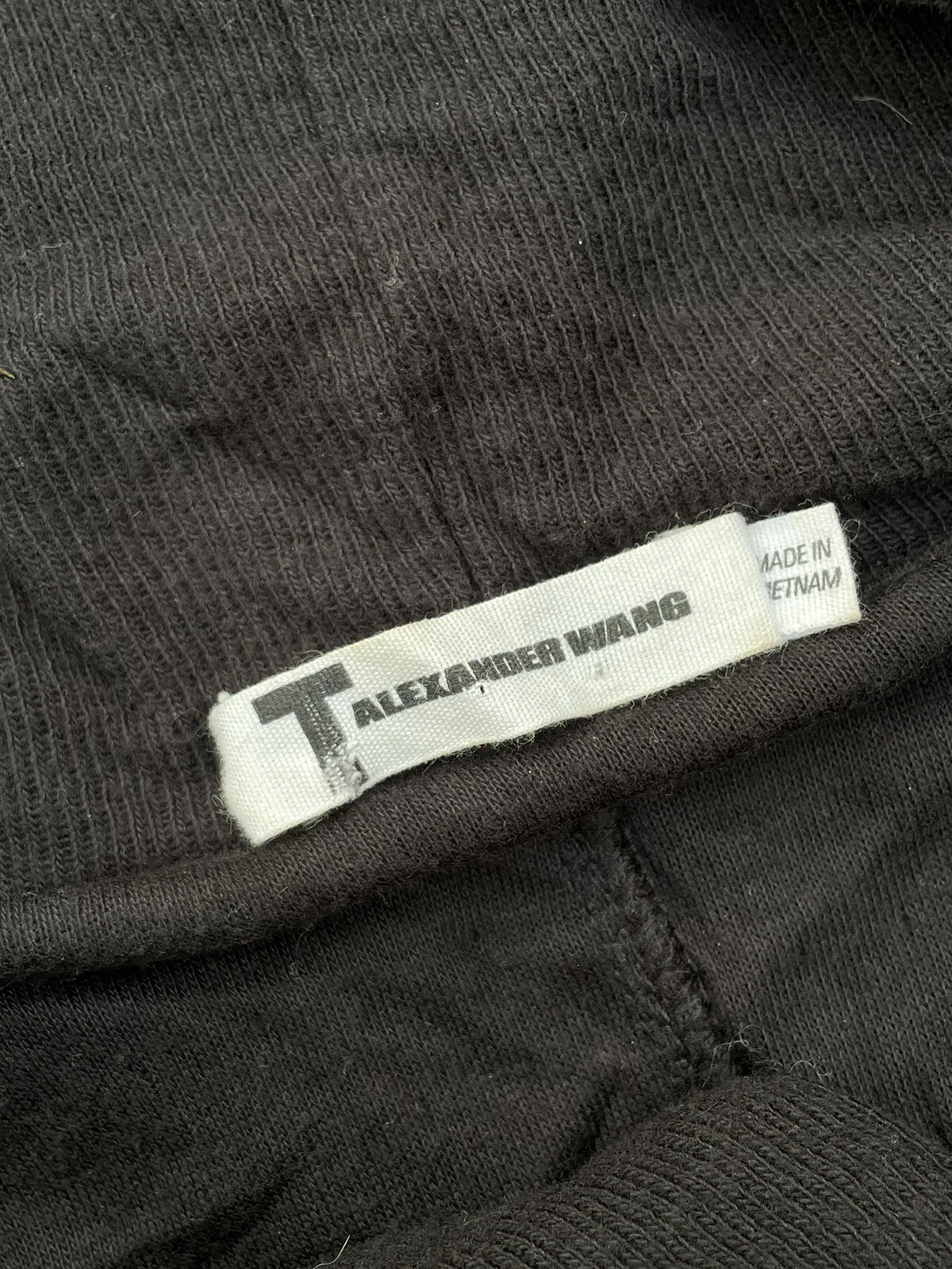 FELPA CON CAPPUCCIO T ALEXANDER WANG CAPE NERO PONCHO CAPPOTTO COTONE Taglia Small