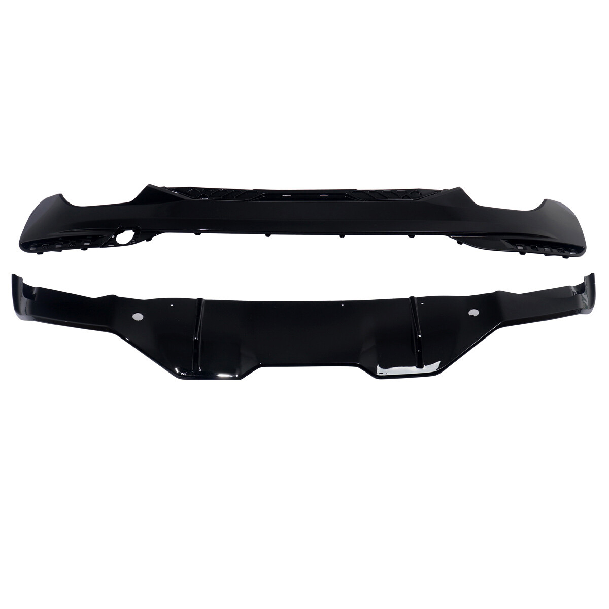 Hinten Splitter BMW 5er Limousine G30 Schwarz Hochglanz | Heckdiffusor | Heckansätze
