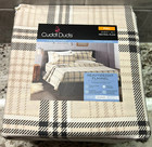 Cuddl Duds Cotton Flannel Sheet Set - Full Size Gray and Ivory Neutral w/ Case