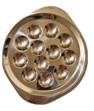 Set mit 6 Tellern für 12 Schnecken, aus Edelstahl