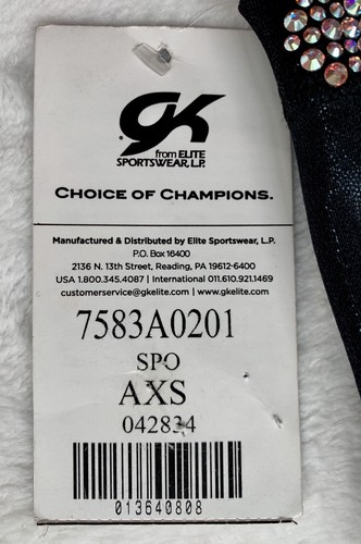 New GK ELITE Leotard gymnastics SWAROVSKI RHINESTONE Competition PINK Black AXS - Picture 11 of 13