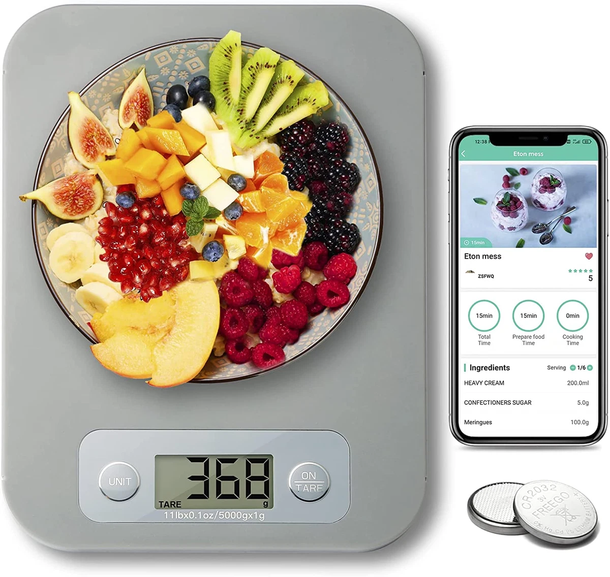 Smart Digital Food Scale Calorie Counting Ounces and Grams Bluetooth Food  Weight