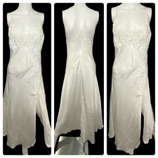 Stunning Flora Nikrooz Nightgown Small Off White Floral Embroidered Detail Slit