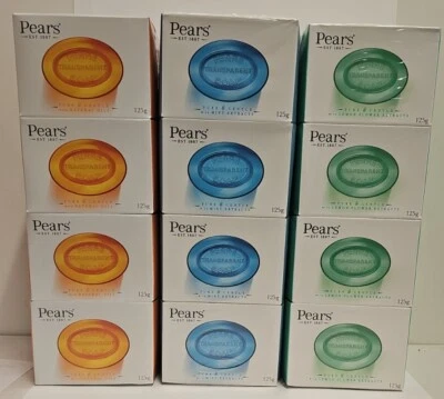 PEARS SOAP BLUE -GREEN-ORANGE ORIGINAL 125G X 6 BARS OR 12 BARS