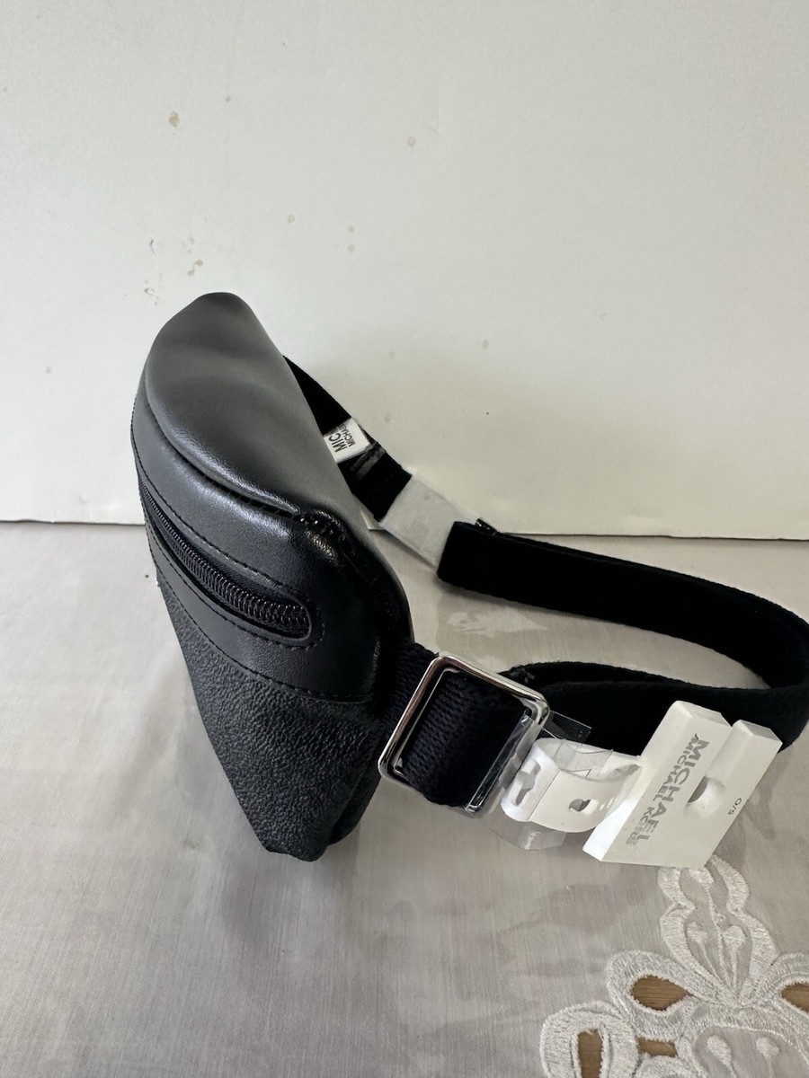 MICHAEL KORS ブラック レザー ボディバッグ ファニーパック MICHAEL KORS SIGNATURE FANNY PACK BELT BAG BLACK LOGO