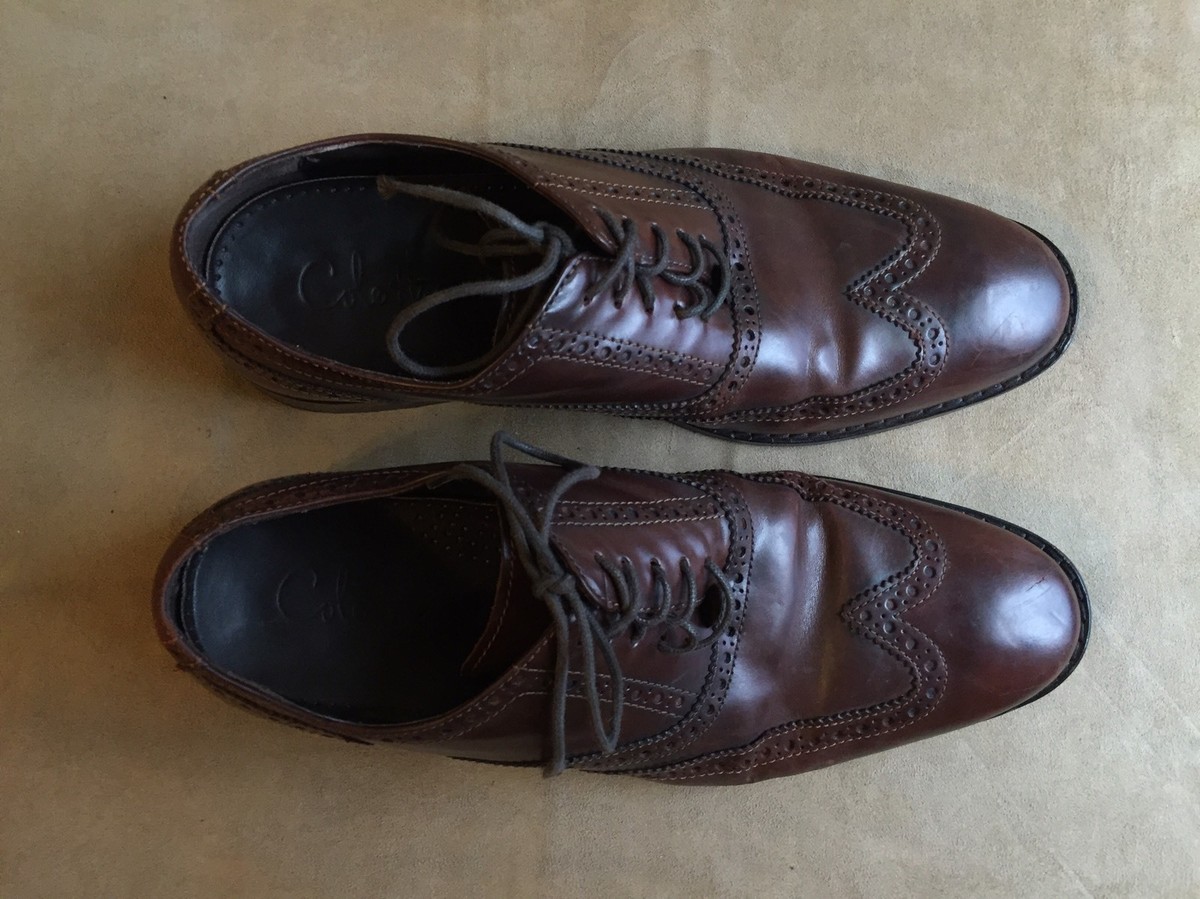 COLE HAAN PRESTON BROWN LEATHER CLASSIC WINGTIP OXFORD DRESS 