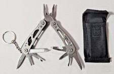 Multifunctional Folding Pliers Mini Multitool 13 in 1 Silver w/Carrying Case New