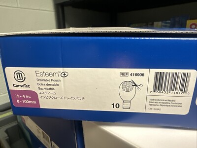 ConvaTec 416908 Esteem + 1-Pc Drainable Pouches 1/3''- 4'' Cut To Fit