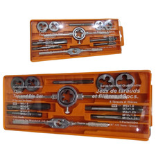 Set Kit Filiera 12 Pezzi in Cassetta Filiere Maschi e Femmine Filettatura