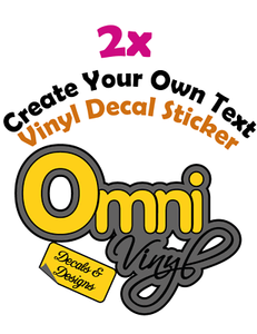 2x custom text vinyl decal sticker make your own ...