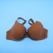 Victorias Secret 36C Brown Shimmer Underwired Full Coverage Bikini Top Swimwear
