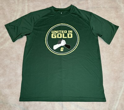 Men s Large UNC Charlotte 49ers United In Gold Green T-shirt BNWOT