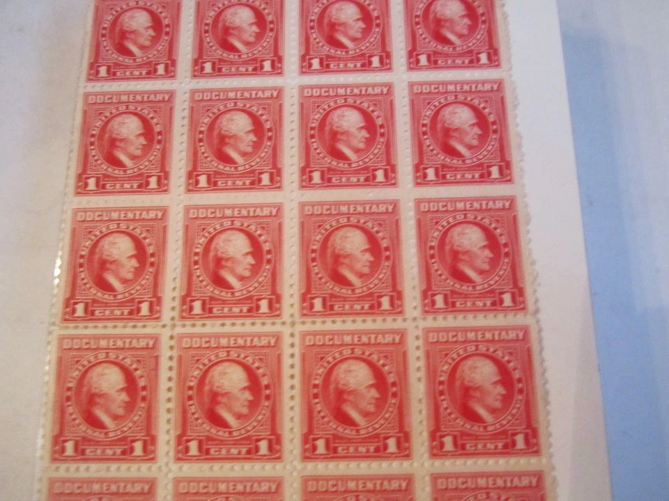 U.S. SCOTT #R654 1954 1 CENT DOCUMENTARY STAMPS - PARTIAL PAGE OF 39 - OFC-E - Image 3 of 4