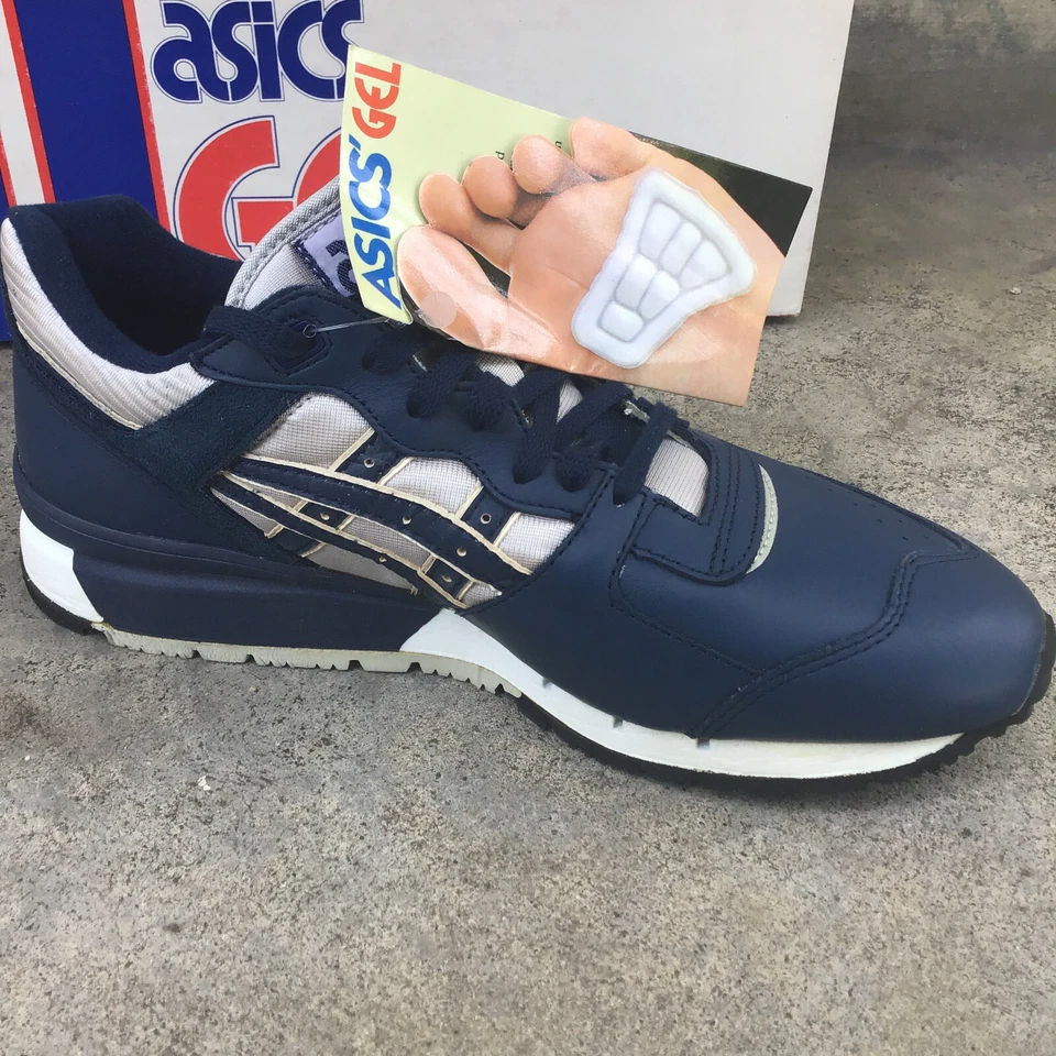 Tênis Vintage Asics Gel Running TL 65 Prata Marinha GEL 101-L Tamanho 9 com Etiqueta na Caixa - Imagem 3 de 4