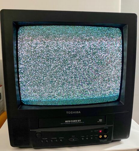 Toshiba MV13K2R 13" TV magnétoscope combo ligne de lecteur VHS dans moniteur de jeu avec télécommande - Photo 1 sur 20