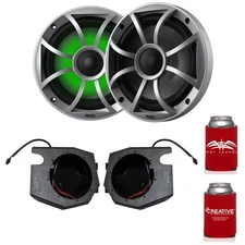 Wet Sounds Recon6-S-RGB 6.5",SSV RZ4-F65U for 14-19 Polaris RZR Front Kick Pods