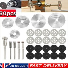 30pc Diamond Cutting Discs Wheel Saw Blades Set+Drill Bit For Dremel Rotary Tool