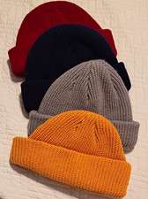 Unbranded Set Of Four Winter Beanie Hats/Acrylic/Gold/Red/Black/Grey/Child Size