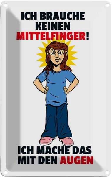 Blechschild 18X12 Cm Brauche Keinen Mittelfinger Dekoration Spruch Zitat Deko Ge-image