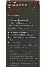 Diablo 4 S11 Rod Of Kepeleke 4GA 0.63% Unique Quarterstaff Spiritborn Gear Item