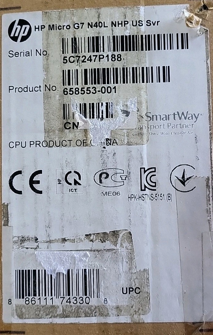 NEW HP ProLiant MicroServer G7 N40L CPU Amd Turion II Neo Server