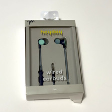 Heyday Wired Earbuds Teal In-Ear Built-In Microphone Ear Buds