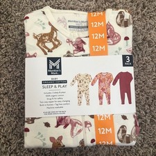 Member's Mark Organic Cotton Kids Pajama Set - White and Brown