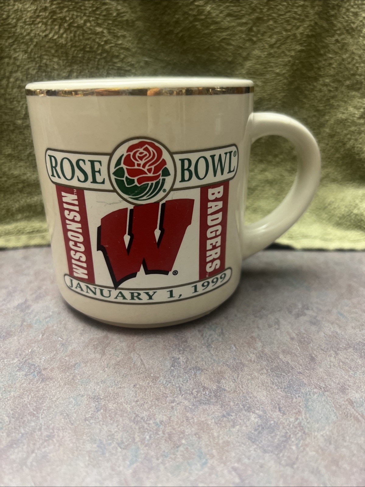 1999 WISCONSIN BADGERS ROSE BOWL CHAMPIONS Mug Cup 99’ Vtg NCAA College Football