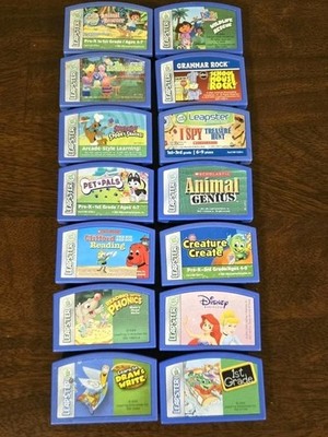 Leapster V-tech Game Cartridges Lot Disney, Pet Pals, Dora & More!