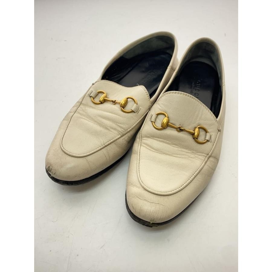 GUCCI Women's Loafers Horsebit Leather White Size:36/JP:23 135303K Authentic