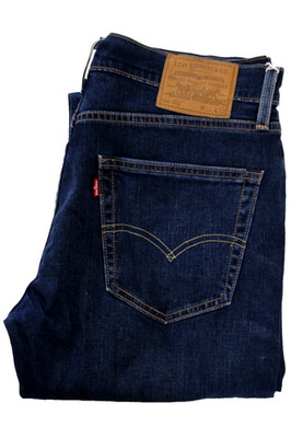 Levi's 502 Regular Tapered Herren Jeans W32 L32 Dunkelblau Stretch Denim LEVK337