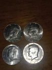 Set 0f (4) 1967 Kennedy Half Dollar, 40% Silver, AU Condition