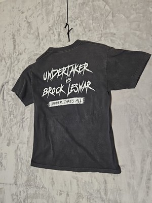 Authentic WWE Undertaker vs Brock Lesnar Graphic T Shirt Mens L Summer Slam 2015