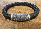 David Yurman Wave Bracelet In Braided Leather & 925 Sterling Silver
