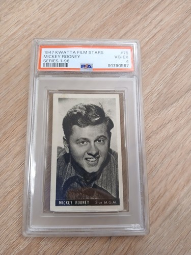 1947 Kwatta Film Stars Mickey Rooney PSA 4 Movie Card - Afbeelding 1 van 5
