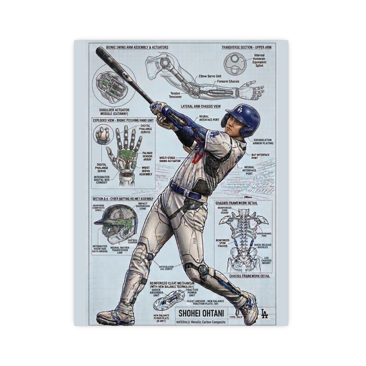 Shohei Ohtani Cyborg Print, shohei ohtani poster, shohei ohtani