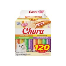 INABA Churu Cat Treats, Lickable, Squeezable Creamy Pur e with Vitamin E, 0