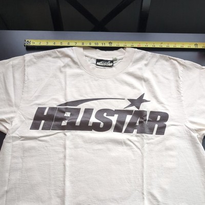 Hellstar Classic Gel Print T-Shirt Beige Brown Size XL