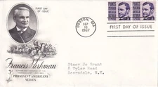STAMP US SCOTT 1281 "Historian Francis Parkman" 3 CENT 1967 FDC PAIR - C