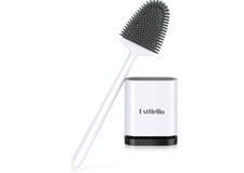 Toilet Brush and Holder, Silicone Toilet Bowl,Cleaner Brush Set, Deep Cleaning