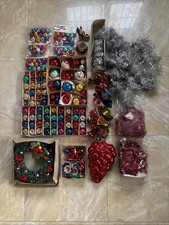 Large Lot Of Vintage Christmas Balls And Decorations  