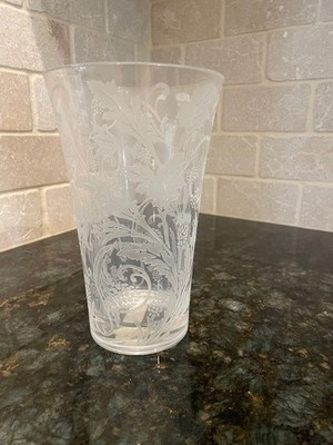 Christofle Crystal Orangerie Etched Leaves Vase