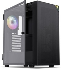 Vetroo AL800 Mid Tower ATX PC Computer Case - Door Opening Design Tempered Glass