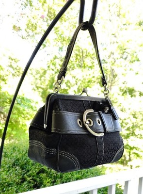 Coach 3649 SMALL Vintage Soho Y2K Black Suede, Leather & Signature
